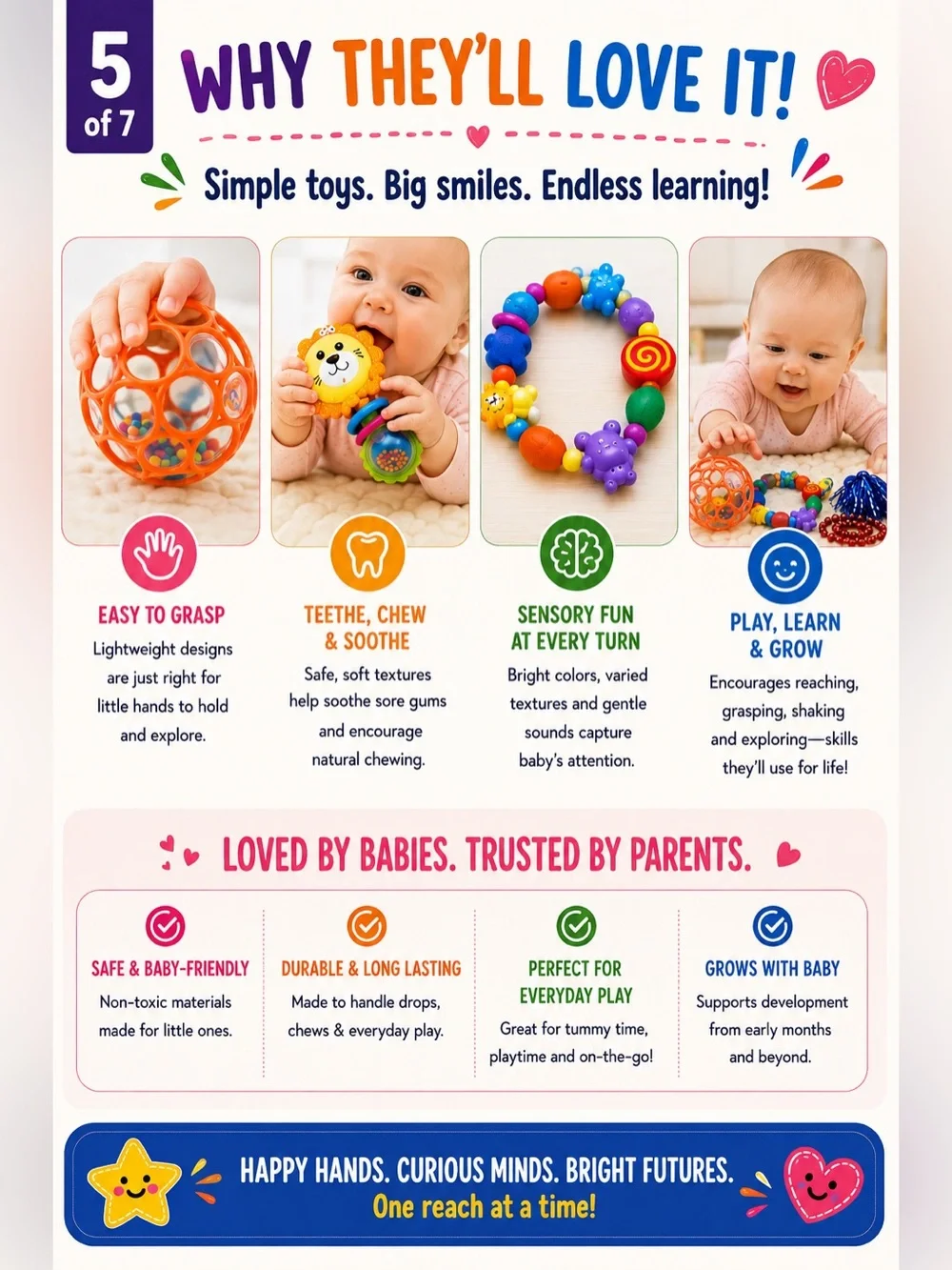 Babies Happy Hands Reaching and grabbing toys Activity Bag